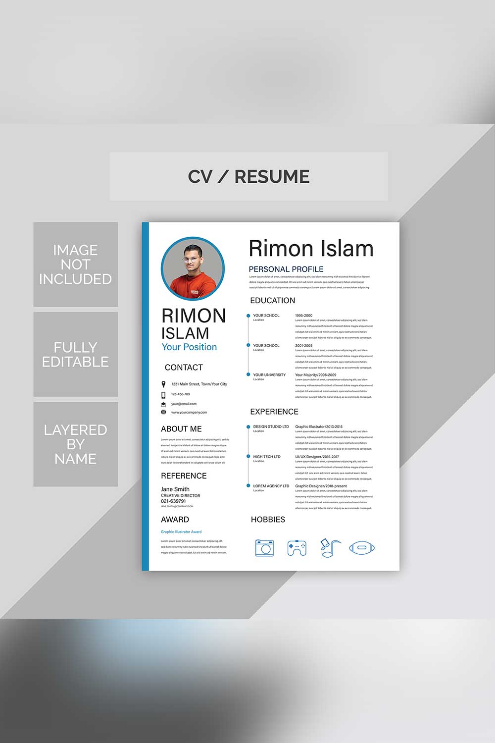 Professional Resume Templates pinterest preview image.