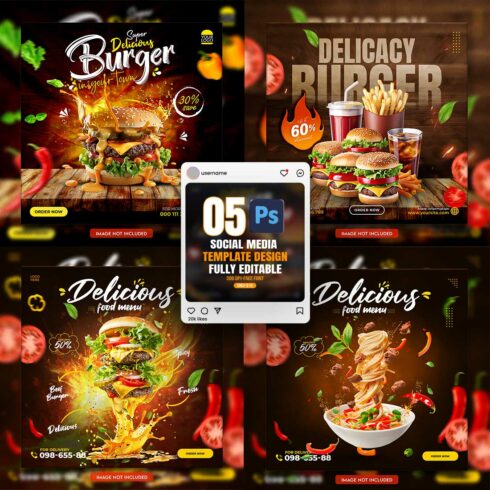 05 Unique & Professional social media post or web banner template design cover image.