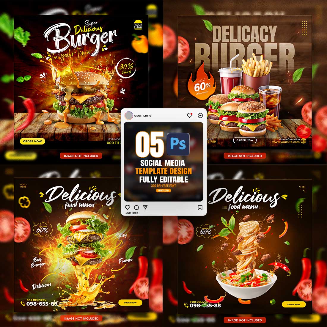 05 Unique & Professional social media post or web banner template design cover image.