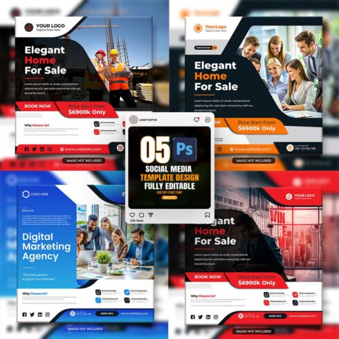 social media banner or post template bundles fully editable cover image.
