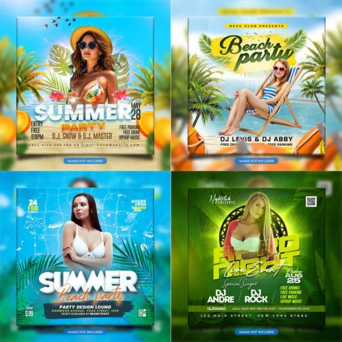 Premium Bundle Night dj party club flyer social media and Instagram post template cover image.