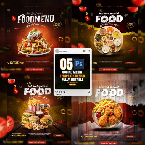 05 Unique & Professional social media post or web banner template design cover image.