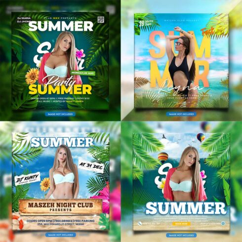 Premium Bundle Night dj party club flyer social media and Instagram post template cover image.
