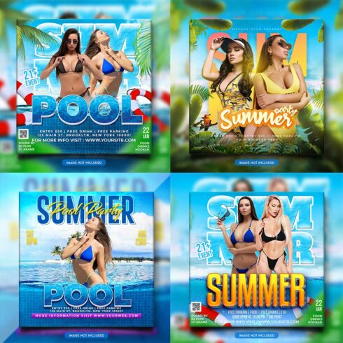 Premium Bundle Night dj party club flyer social media and Instagram post template cover image.