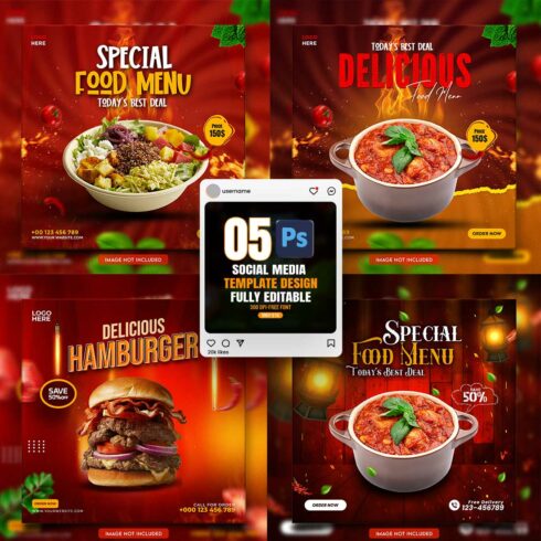 05 Unique & Professional social media post or web banner template design cover image.