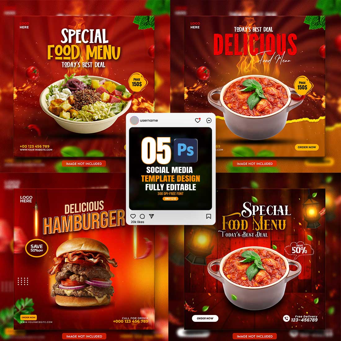 05 Unique & Professional social media post or web banner template design cover image.