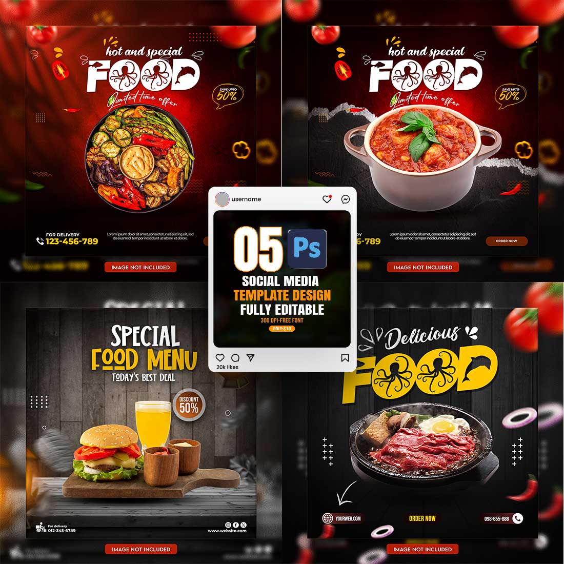 05 Unique & Professional social media post or web banner template design cover image.