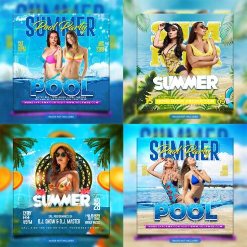 Premium Bundle Night dj party club flyer social media and Instagram post template cover image.