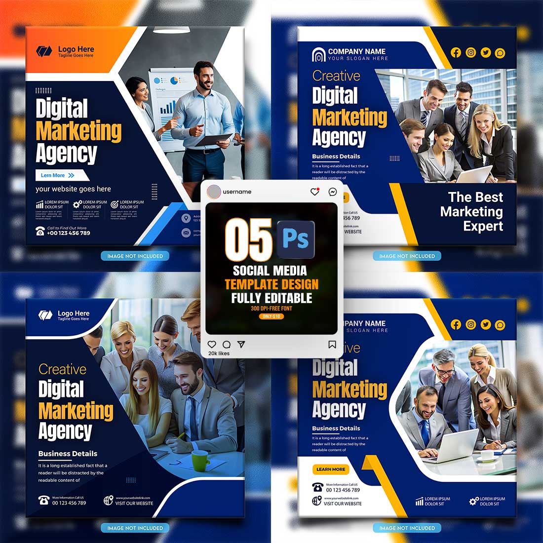 social media banner or post template bundles fully editable cover image.