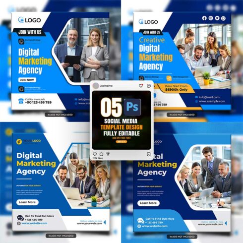 social media banner or post template bundles fully editable cover image.