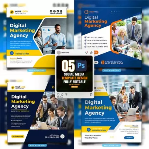 social media banner or post template bundles fully editable cover image.