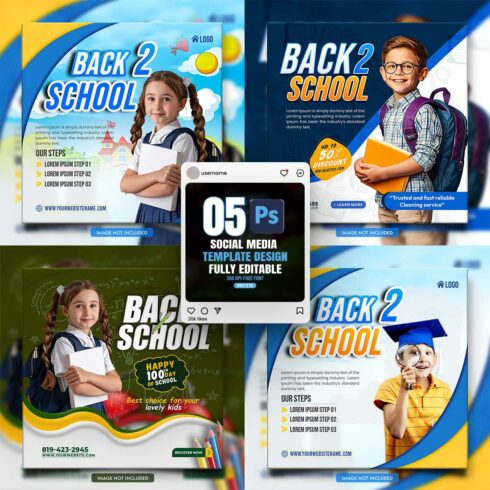 10 social media banner or post template bundles fully editable cover image.