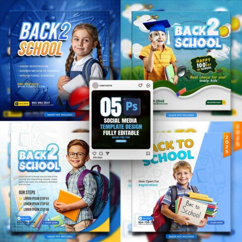 10 social media banner or post template bundles fully editable cover image.