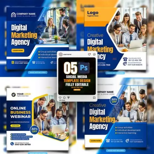 social media banner or post template bundles fully editable cover image.