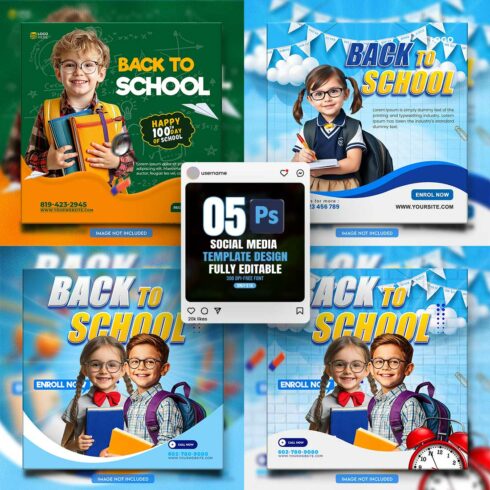 05 social media banner or post template bundles fully editable cover image.