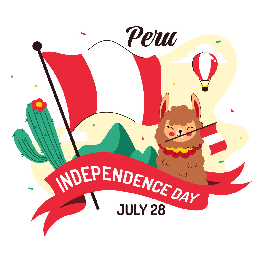 10 Peru Independence Day Illustration preview image.