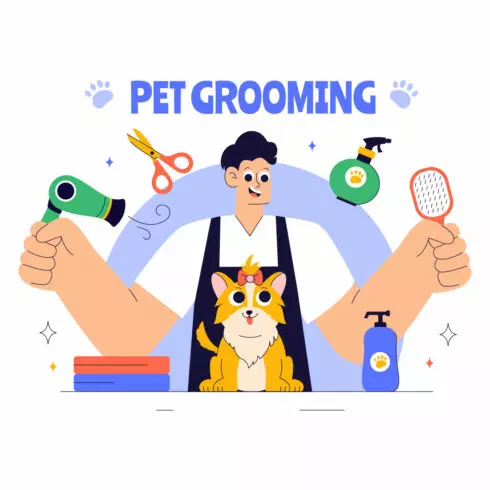 10 Pet Care and Grooming Illustration cover image.