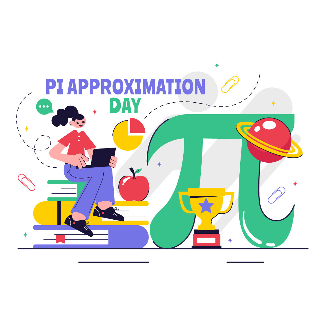 10 Pi Approximation Day Illustration cover image.