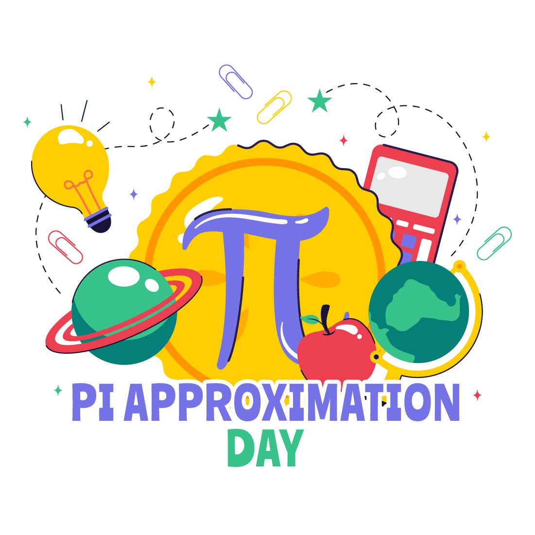 10 Pi Approximation Day Illustration preview image.