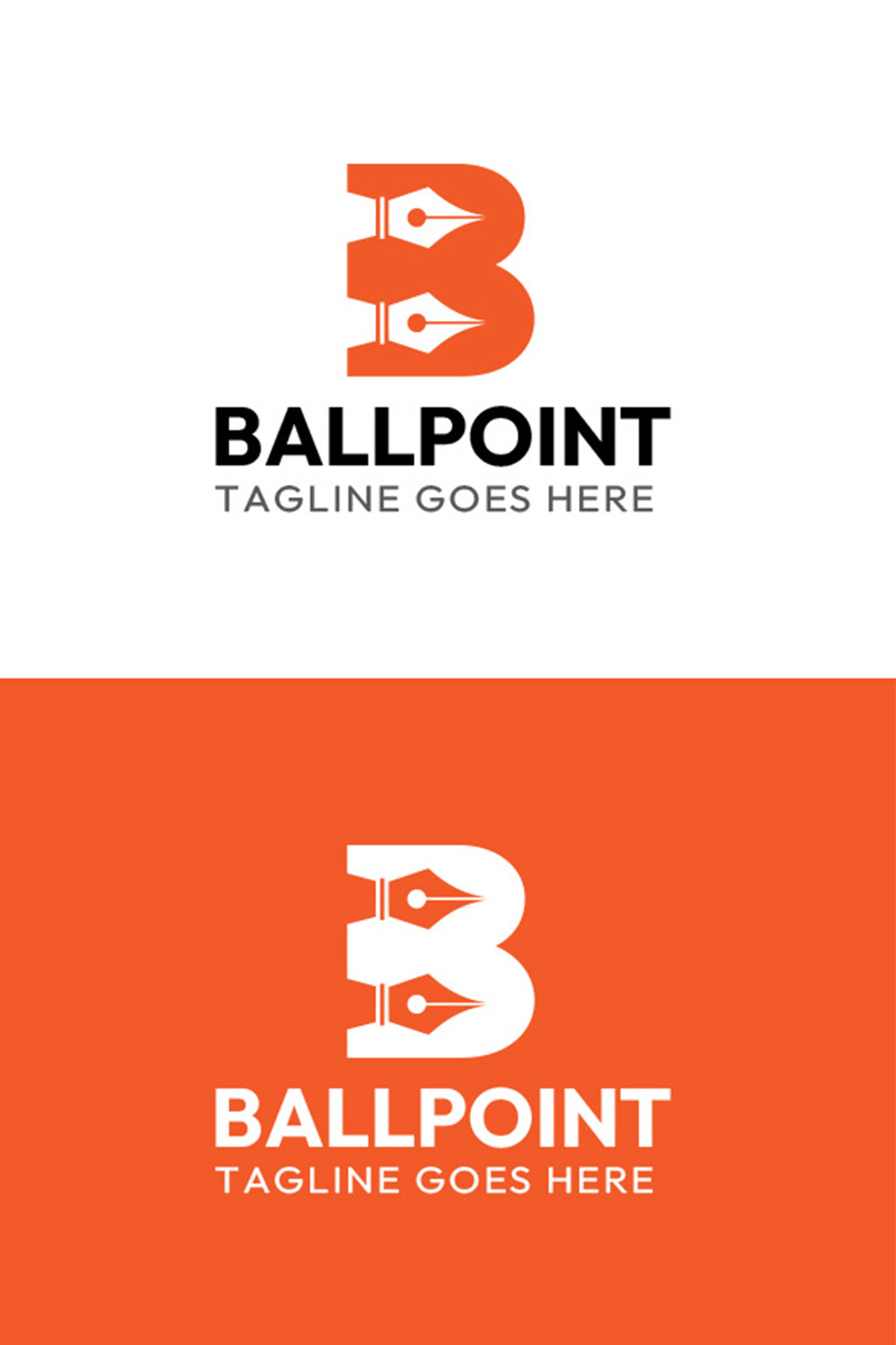 B letter logo is a professional logo pinterest preview image.