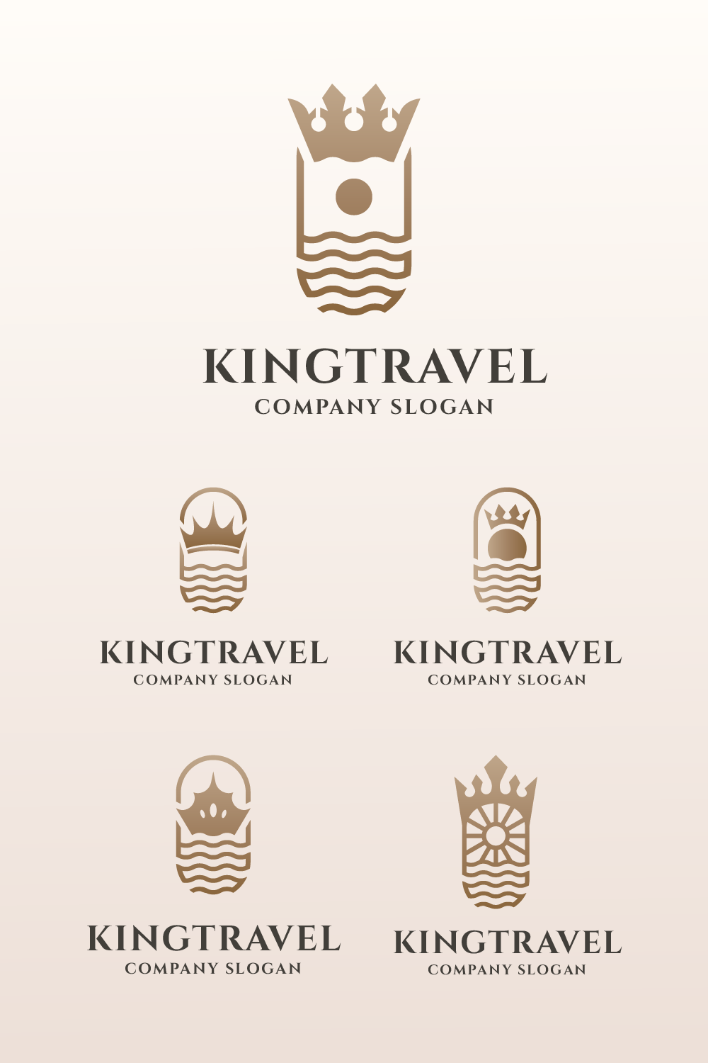 King Travel Logo Pack pinterest preview image.