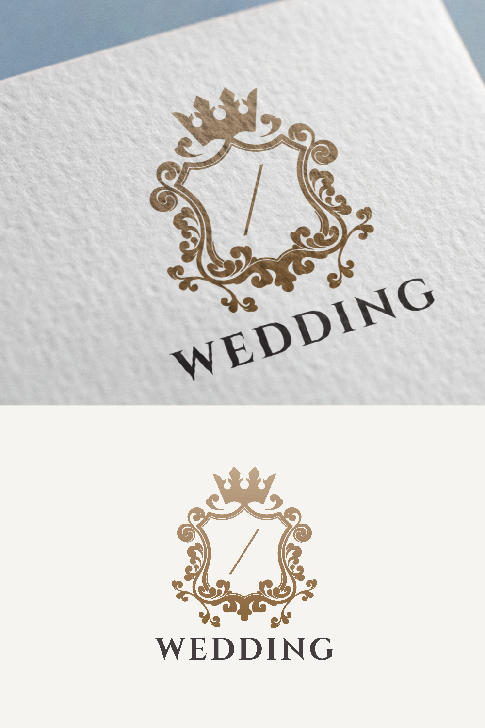Wedding Crest Luxury Logo pinterest preview image.