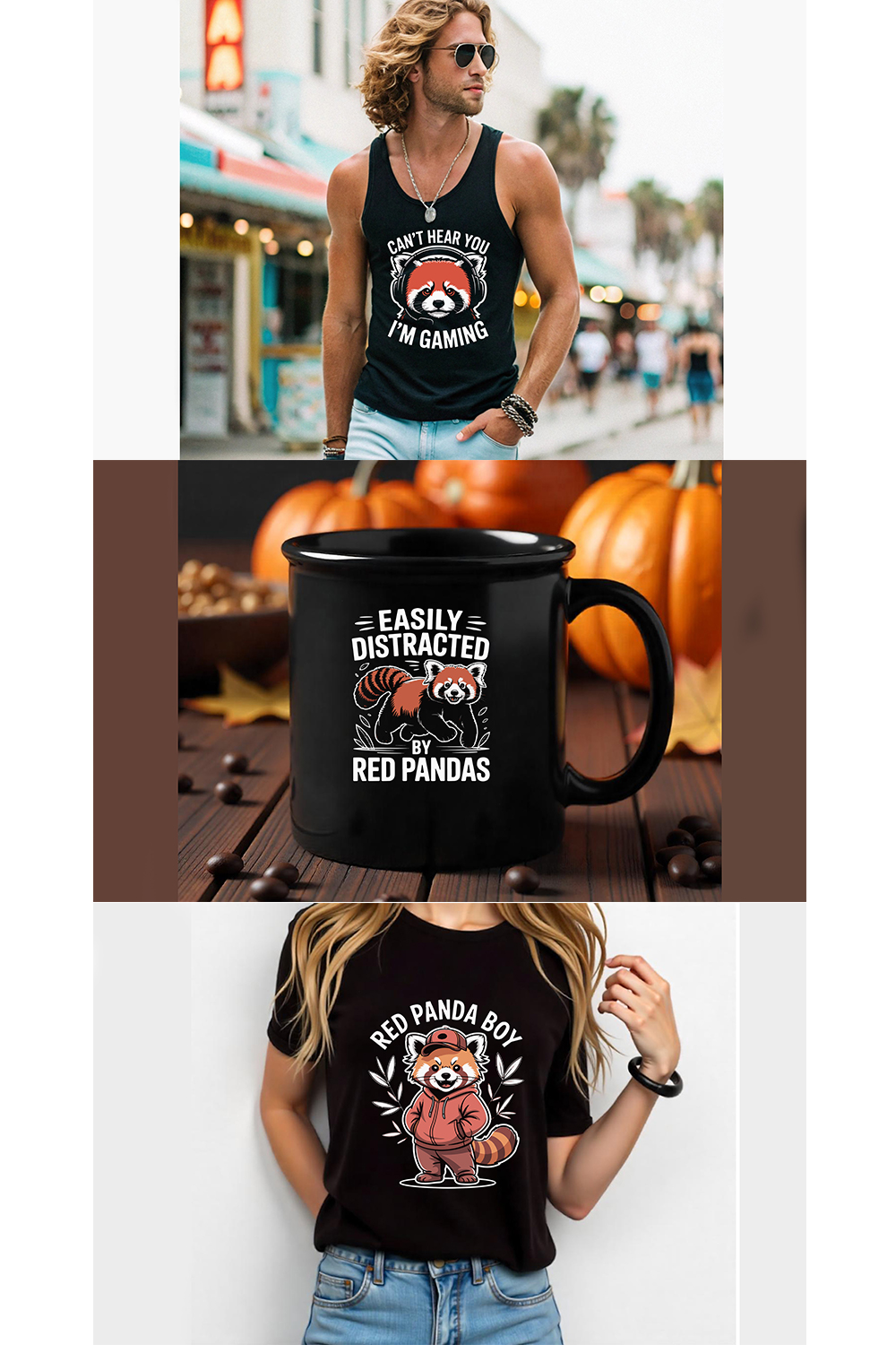 Red Panda Graphic Design for Red Panda Lovers pinterest preview image.