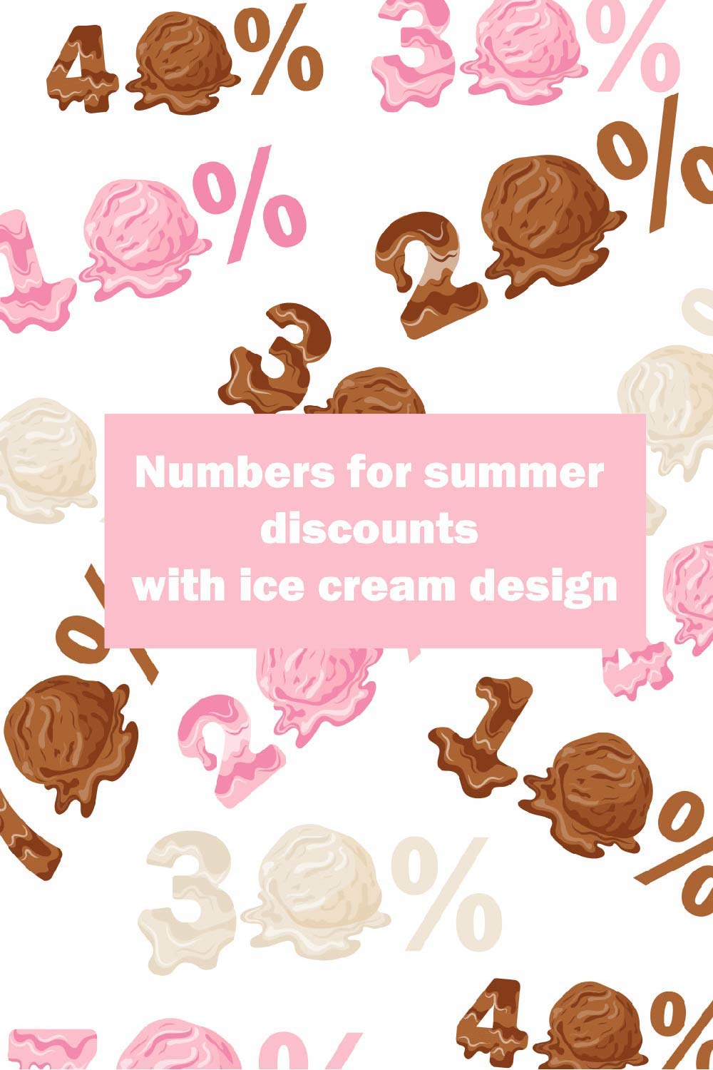 Numbers for summer discounts with ice cream design pinterest preview image.