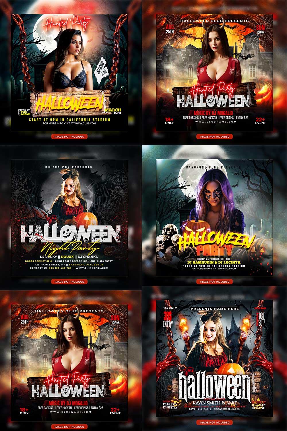 Premium Bundle Flyer social media and Instagram post template pinterest preview image.