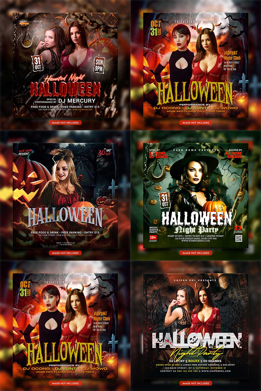 Premium Bundle Flyer social media and Instagram post template pinterest preview image.
