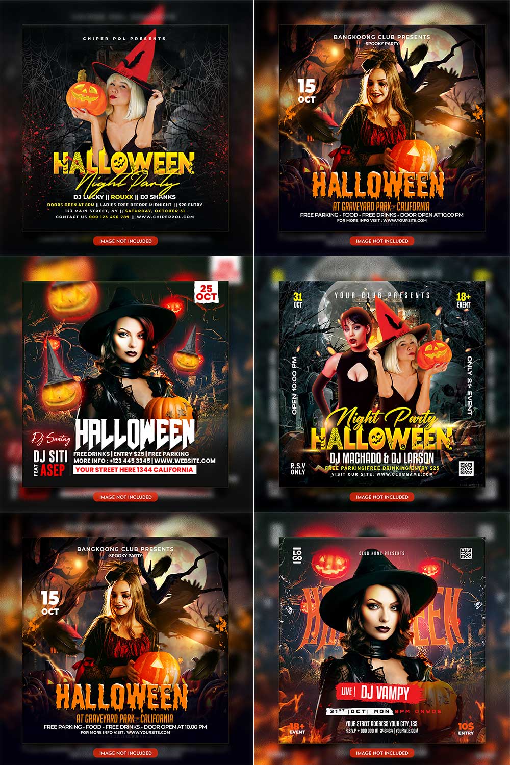 Premium Bundle Flyer social media and Instagram post template pinterest preview image.