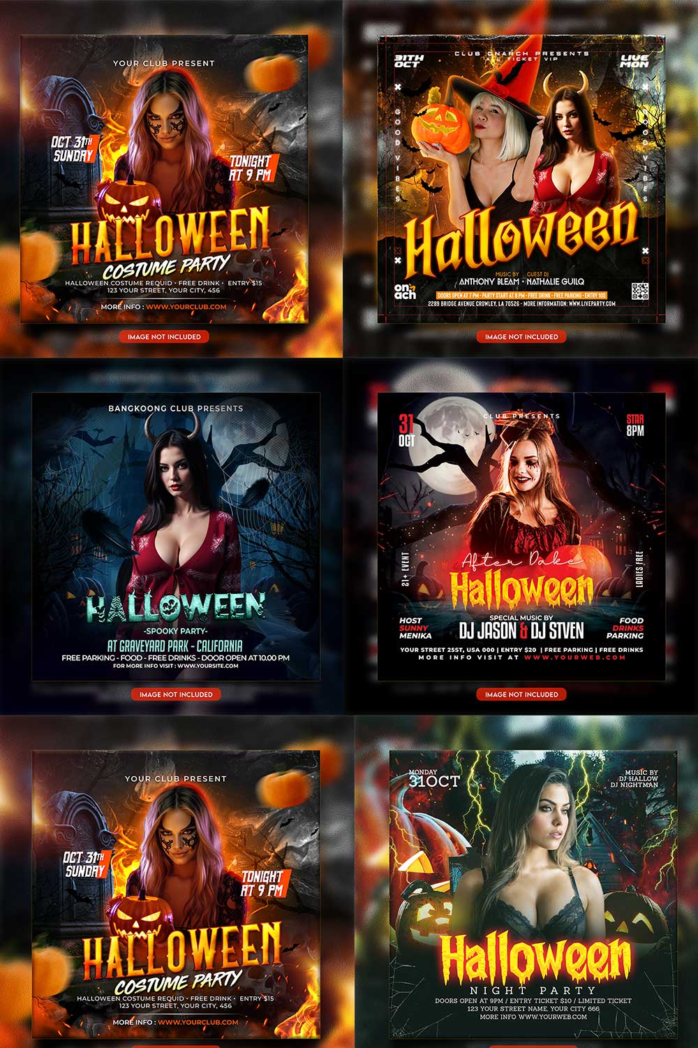 Premium Bundle Flyer social media and Instagram post template pinterest preview image.