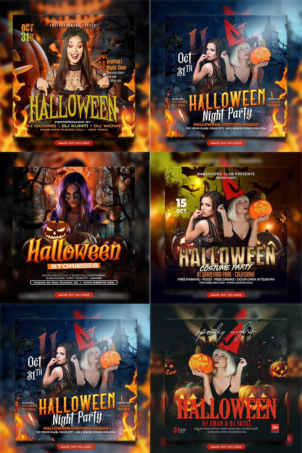 Premium Bundle Flyer social media and Instagram post template pinterest preview image.