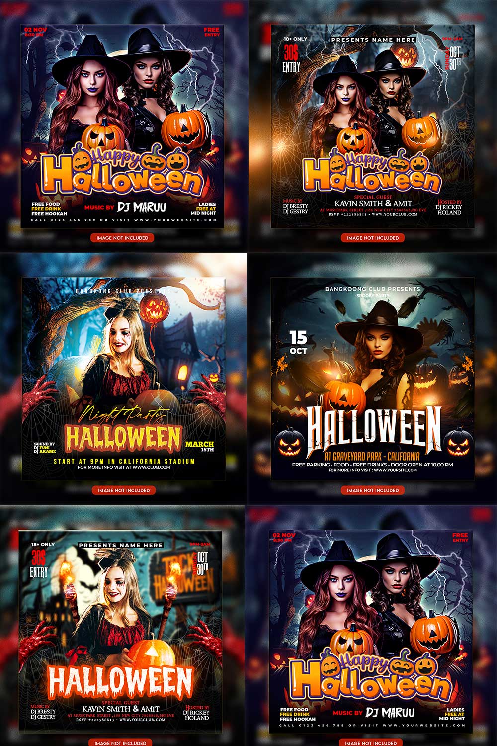 Premium Bundle Flyer social media and Instagram post template pinterest preview image.