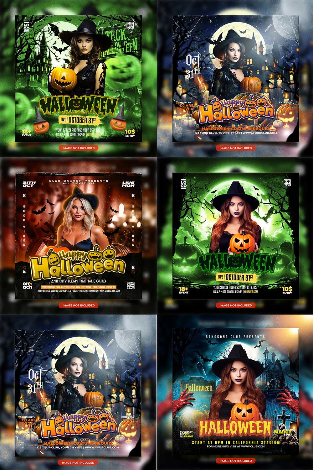 Premium Bundle Flyer social media and Instagram post template pinterest preview image.