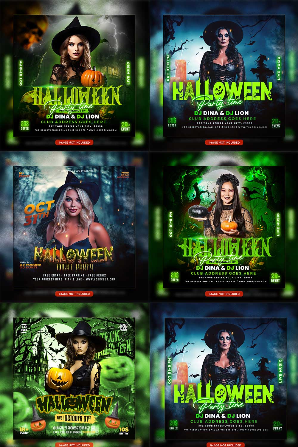 Premium Bundle Flyer social media and Instagram post template pinterest preview image.