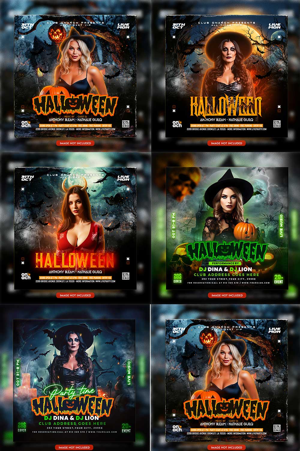 Premium Bundle Flyer social media and Instagram post template pinterest preview image.