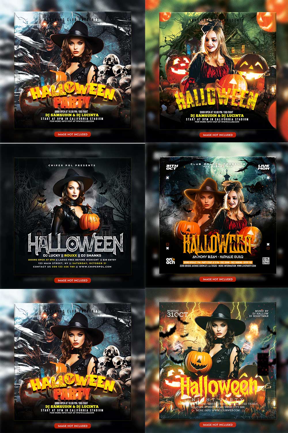 Premium Bundle Flyer social media and Instagram post template pinterest preview image.