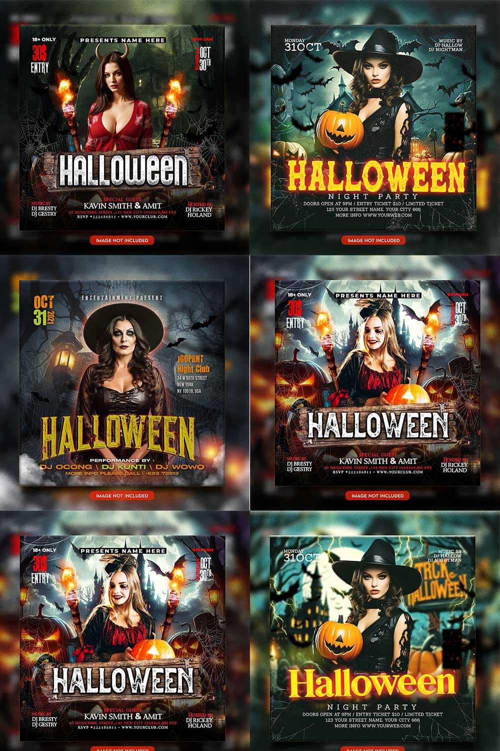 Premium Bundle Flyer social media and Instagram post template pinterest preview image.