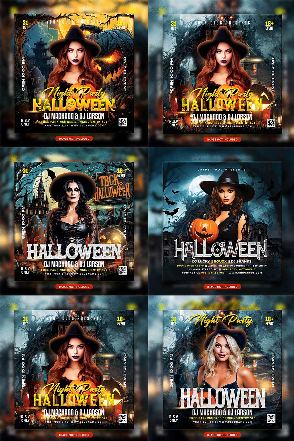 Premium Bundle Flyer social media and Instagram post template pinterest preview image.