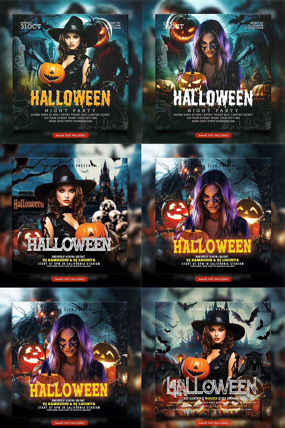 Premium Bundle Flyer social media and Instagram post template pinterest preview image.