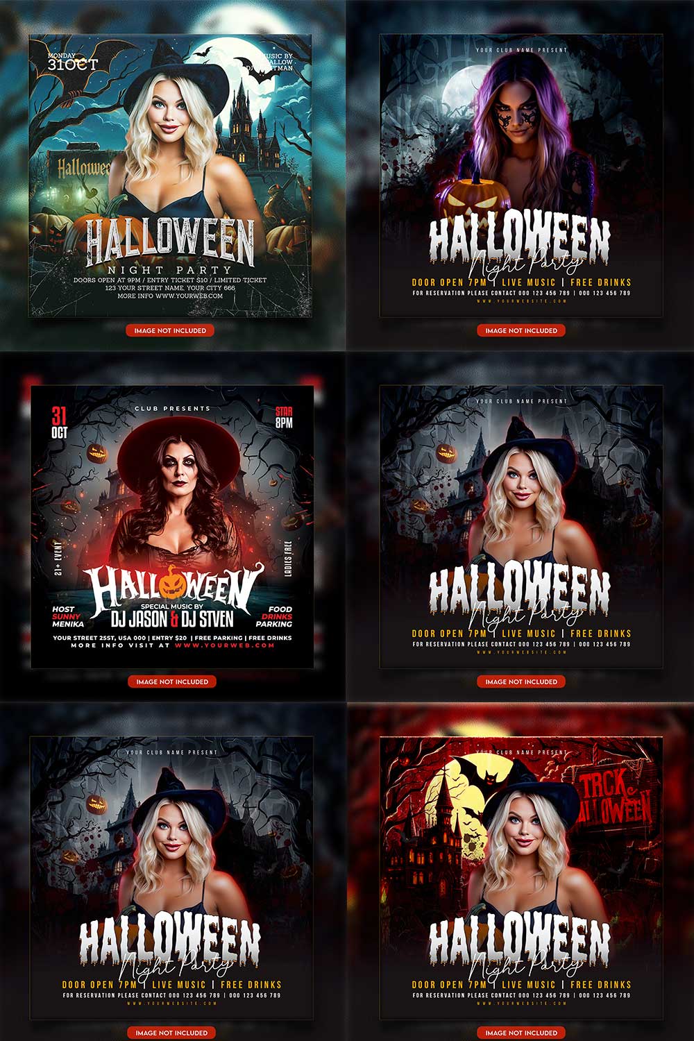 Premium Bundle Flyer social media and Instagram post template pinterest preview image.