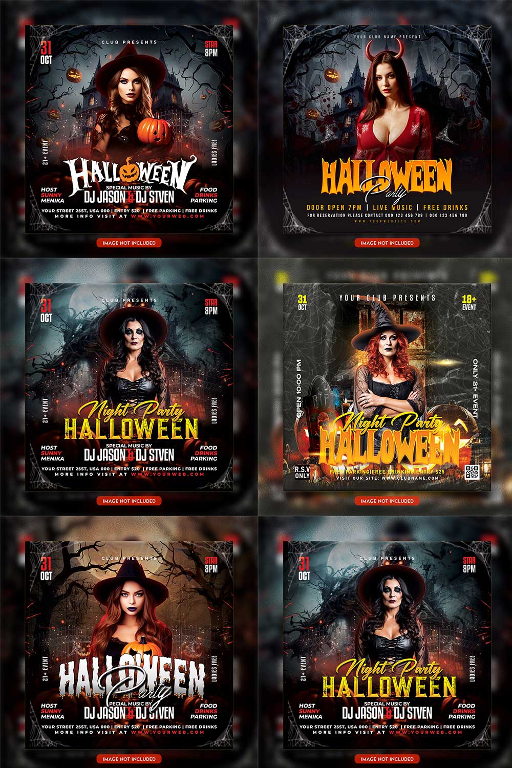 Premium Bundle Flyer social media and Instagram post template pinterest preview image.