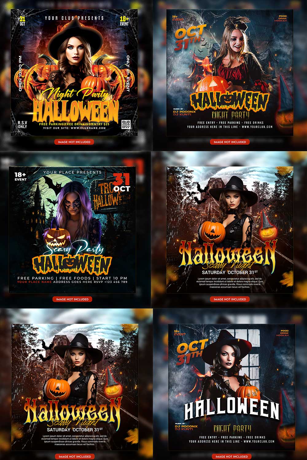 Premium Bundle Flyer social media and Instagram post template pinterest preview image.