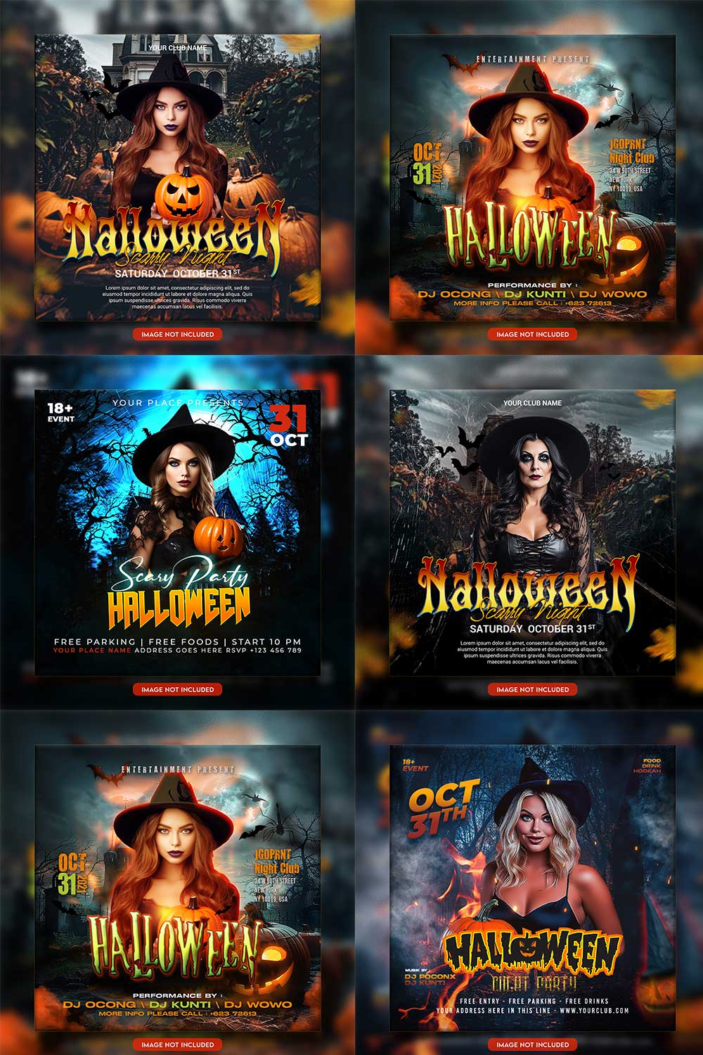 Premium Bundle Flyer social media and Instagram post template pinterest preview image.