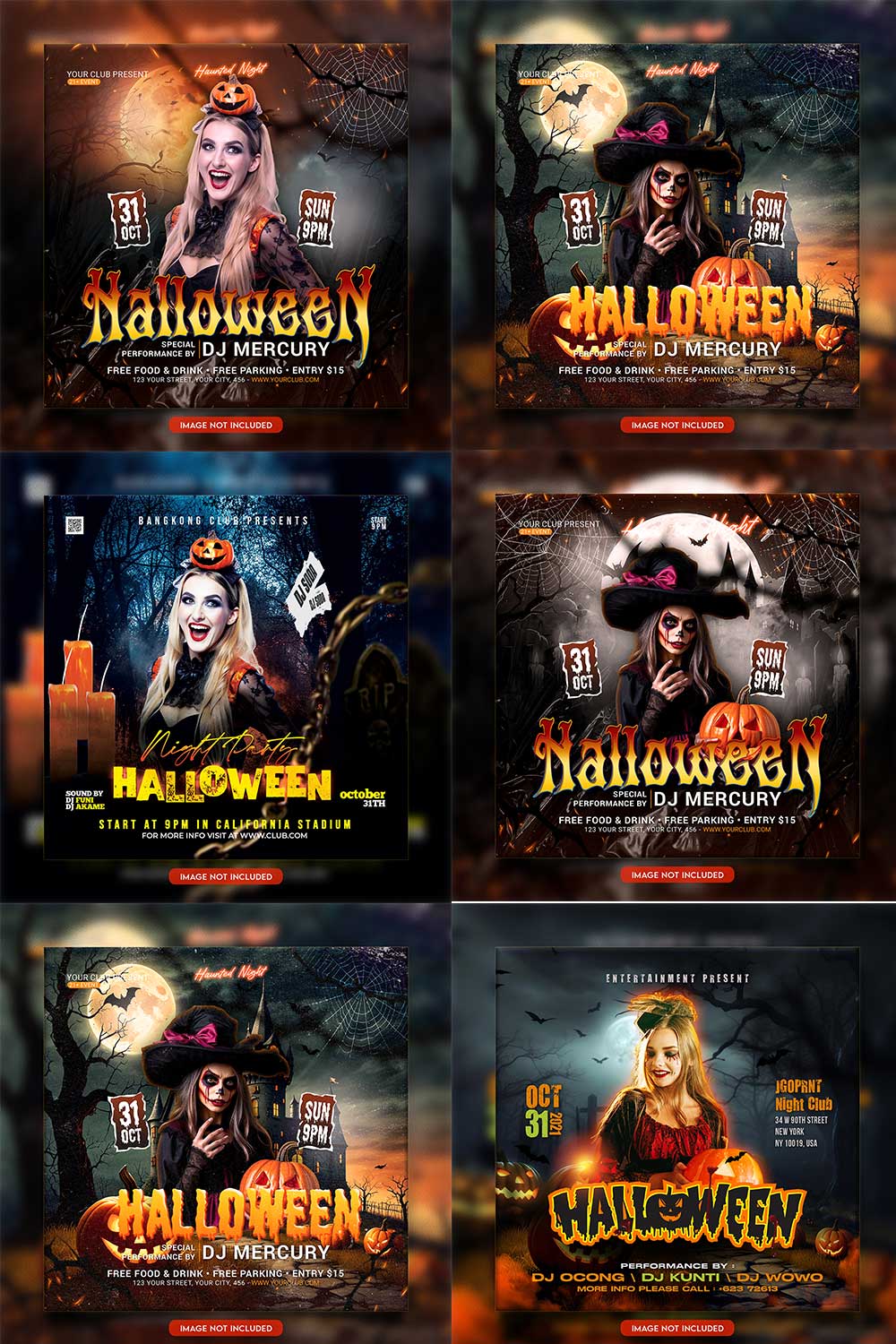 Premium Bundle Flyer social media and Instagram post template pinterest preview image.