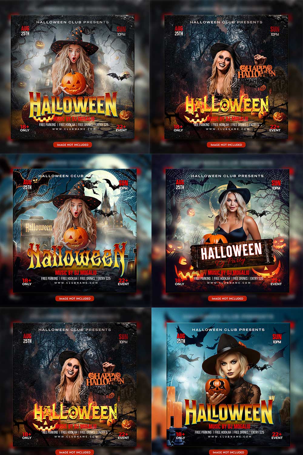 Premium Bundle Flyer social media and Instagram post template pinterest preview image.