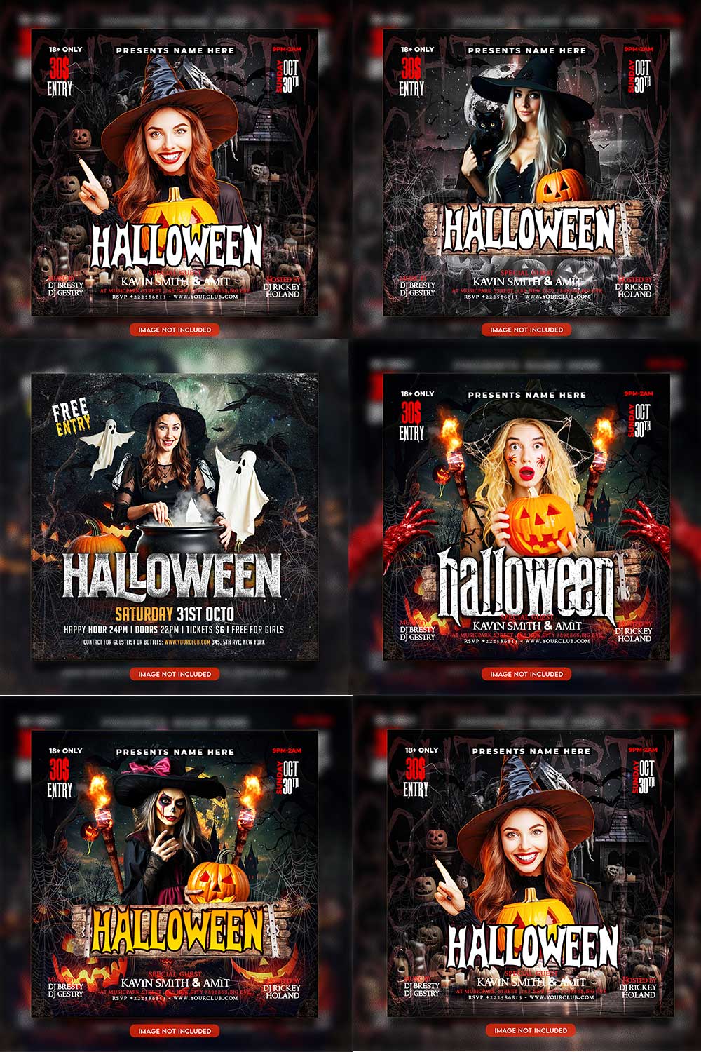Premium Bundle Flyer social media and Instagram post template pinterest preview image.