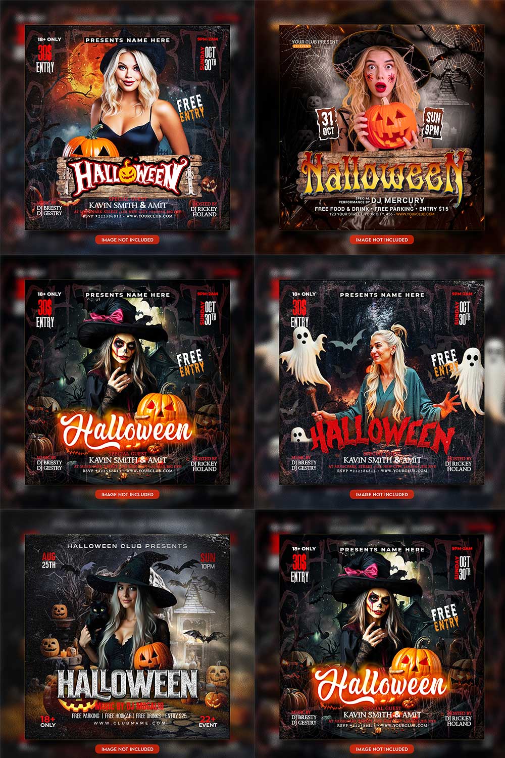 Premium Bundle Flyer social media and Instagram post template pinterest preview image.