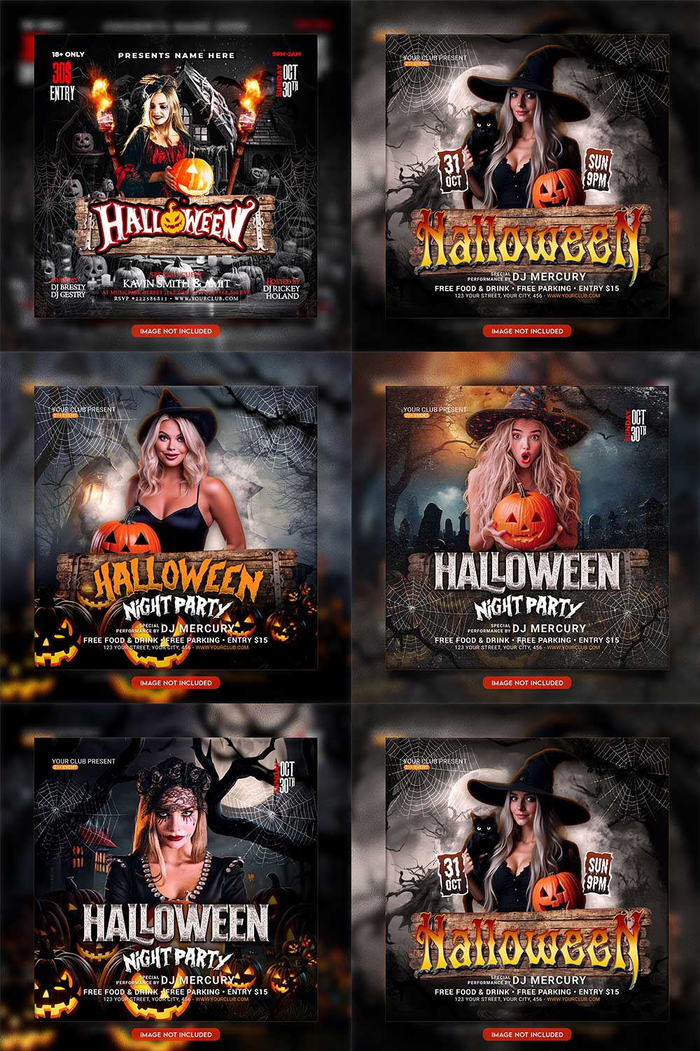 Premium Bundle Flyer social media and Instagram post template pinterest preview image.